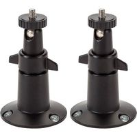 Wasserstein - Adjustable Indoor/Outdoor Wall Mount for Most Arlo Security Cameras (2-Pack) - Black - Large Front