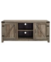 Rustic Barn Door Style Stand for Most TVs Up to 65