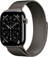 Apple Watch Series 11 (GPS+Cellular) 46mm Titanium Case with Slate Milanese Loop - M/L - Slate (A... - Large Front
