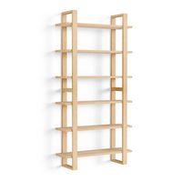 Burrow - Index Hardwood 6-Shelf Bookshelf - Oak - Large Front