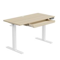 HUANUO - Adjustable Standing Desk with Storage Drawer - 48″ x 24″ - Natural - Large Front