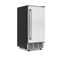 NewAir - 80-Lb. Built-In Clear Ice Maker with Fingerprint Resistant Door - Stainless Steel - Large Front