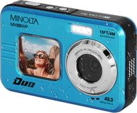 Minolta - Duo MN50WP 48.0 Megapixel Waterproof 5K Video Digital Camera with Dual LCD - Blue - Large Front