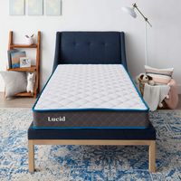 Lucid Comfort Collection - 7-inch Firm Bonnell Spring Mattress - Full - Gray - Large Front