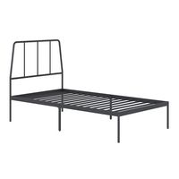 Sauder - Harvey Park Twin Metal Platrorm Bed w/ Headboard - Black - Large Front