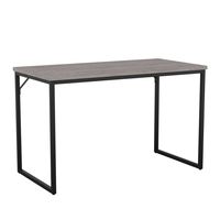 Martha Stewart - Noah Gray Wood Grain Parsons Desk - Gray Top/Oil Rubbed Bronze Frame - Large Front