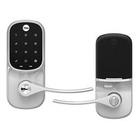 Yale - Assure Lock - Smart Lock Wi-Fi Lever with Touchscreen Keypad | Key Access - Satin Nickel - Large Front