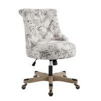 Linon Home Décor - Scotmar Plush Button-Tufted Adjustable Office Chair With Wood Base - Off-White... - Large Front