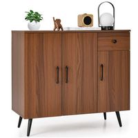 Costway - Buffet Cabinet with 3 Doors & Pull-out Drawer Adjustable Shelves Anti-Tipping Kits - Wa... - Large Front