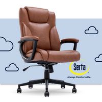 Serta - Connor Upholstered Executive High-Back Office Chair with Lumbar Support - Bonded Leather ... - Large Front