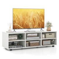 Costway - TV Stand TV Console Cabinet 6-Cubby Media Console Entertainment Center with Adjustable ... - Large Front