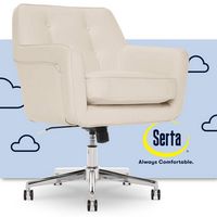 Serta - Ashland Bonded Leather & Memory Foam Home Office Chair - Cream - Large Front