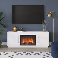 Cove Log Fireplace TV Stand for Most TVs up to 75