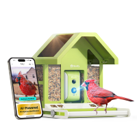 BIRDFY - Smart Bird Feeder with Camera, Durable Metal Bird Feeders for Outdoors, AI Identify Bird... - Large Front