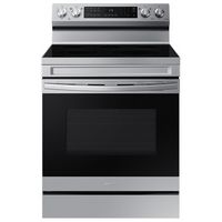 Samsung - Smart Freestanding Electric Range 6.3 cu. ft. with Air Fry and Convection - Stainless S... - Large Front