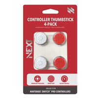 NEXT - Precision Thumbstick 4-Pack For Switch 2 and Switch Pro Controllers - Red/White - Large Front