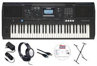 Yamaha - PSR-E373 EPS 61-Key Keyboard Pack with X-Stand, AC Adapter, Headphones, and Software - B... - Large Front