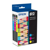 Epson - T812 3 - Pack Standard Capacity Multi Ink Cartridges - Cyan/Magenta/Yellow - Large Front