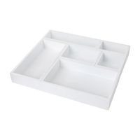 Martha Stewart - Enzo Wooden Desktop or Drawer Organizer Set in White - 6 Piece Set - White - Large Front