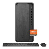 HP - OmniDesk Desktop - AMD Ryzen 3 - 8GB DDR5 Memory - 256GB SSD - Gray Wood - Large Front