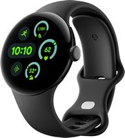 Google - Pixel Watch 3 (41mm) Smartwatch with Obsidian Band - Wi-Fi - Matte Black - Large Front