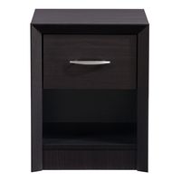 CorLiving - Newport 1 Drawer Nightstand - Black - Large Front