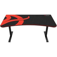 Arozzi - Arena Ultrawide Curved Gaming Desk - Black with Red Accents - Large Front