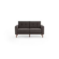 Burrow - Mid-Century Nomad Loveseat - Charcoal - Large Front