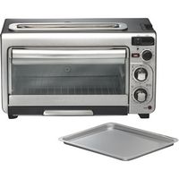 Hamilton Beach - 2-Slice Toaster Oven - Stainless Steel - Large Front