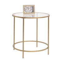 Sauder - International Lux Round Side Table - Gold/Clear - Large Front
