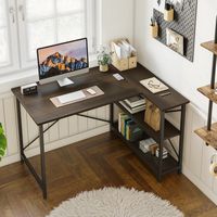 Bestier - Small L-Shaped Corner Gaming Desk with Storage Shelves - 55