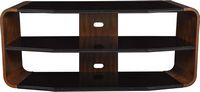 Twin Star Home - TV Stand for TVs up to 60” with Black Glass - Meridian Cherry - Large Front