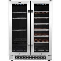 Whynter - 20-Bottle Dual Zone Wine Refrigerator - Black - Large Front