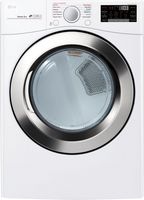 LG - 7.4 Cu. Ft. Stackable Smart Gas Dryer with Steam and Sensor Dry - White - Large Front