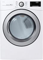 LG - 7.4 Cu. Ft. Stackable Smart Gas Dryer with Sensor Dry - White - Large Front