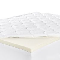 Serta - 4-inch Layered Luxury Memory Foam Mattress Topper Twin - off-white - Large Front