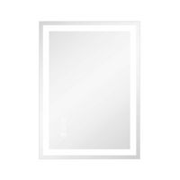 LOVMOR - 20 x 28 Inches Tempered Glass LED Bathroom Mirror with Anti-Fog & 3-Color Dimmable Light... - Large Front