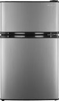 Insignia™ - 3.0 Cu. Ft. Mini Fridge with Top Freezer and ENERGY STAR Certification - Stainless steel - Large Front