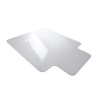 Floortex - Premium Lipped Vinyl Chair Mat for Low Pile Carpet 45 x 53 inches - Clear - Large Front