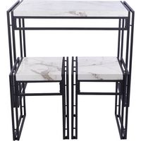 ürb SPACE - Urban Small Dining Table Set - Black With White - Large Front