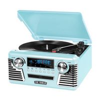 Victrola - 50's Bluetooth Stereo Audio System - Teal - Large Front