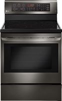 LG - 6.3 Cu. Ft. Self-Cleaning Freestanding Electric Convection Range with EasyClean - Black Stai... - Large Front