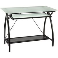 OSP Home Furnishings - Newport Computer Desk - Black/Transparent - Large Front