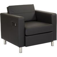 Office Star Products - Atlantic Chair - Silver/Dillon Black - Large Front
