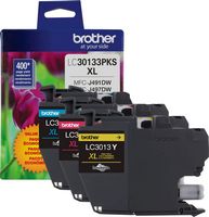 Brother - LC30133PKS XL High-Yield 3-Pack Ink Cartridges - Cyan/Magenta/Yellow - Large Front