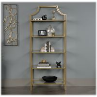 Sauder - International Lux Collection 5-Shelf Bookcase - Satin Gold - Large Front