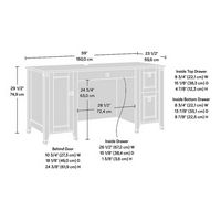 Sauder - Carson Forge Collection Computer Desk - Coffee Oak - Large Front