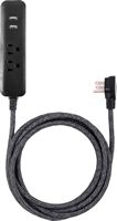 Cordinate - 10' 2-Outlet 2-USB Extension Cord with Surge Protection - Black Heather - Large Front