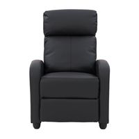 CorLiving - Oren PU Recliner - Black - Large Front