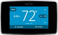 Emerson - Sensi Touch Smart Programmable Wi-Fi Thermostat-Works with Alexa, C-Wire Required - Black - Large Front